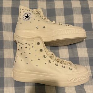 Pearl and rhinestone converse